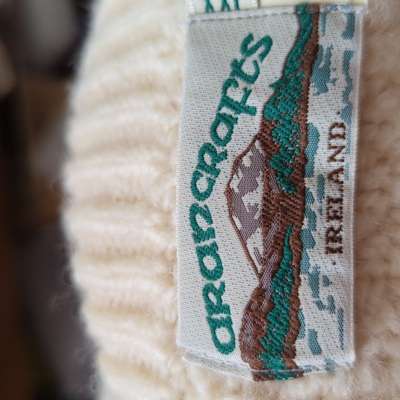 Aran Crafts Merino Wool Irish Fisherman Zipper Cardigan 1XX - Picture 15 of 16